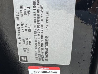2013 Chevrolet Corvette 2dr Conv w/3LT